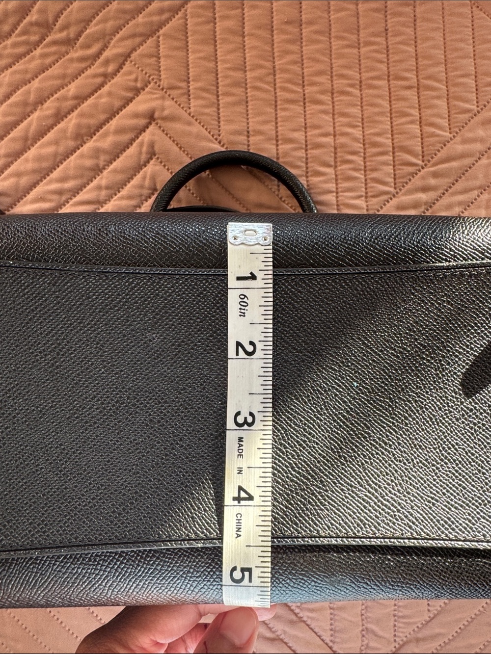 Coach Black Saffiano Leather Satchel with Gold Hardware - Picture 3 of 4